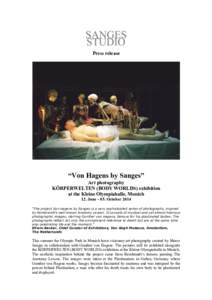 Press release  “Von Hagens by Sanges” Art photography KÖRPERWELTEN (BODY WORLDS) exhibition at the Kleine Olympiahalle, Munich