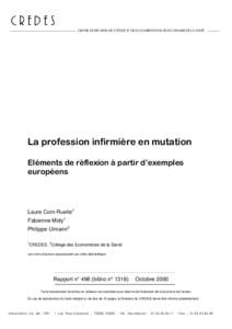 La profession infirmière en mutation