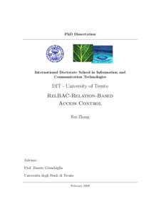 PhD Dissertation  International Doctorate School in Information and Communication Technologies  DIT - University of Trento
