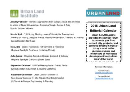 Human geography / Urban planning / Urban Land / Urbanization / Trend / Uli / Urban Land Institute