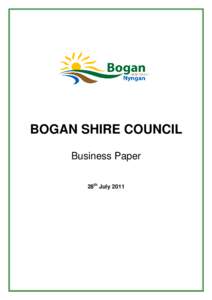 BOGAN SHIRE COUNCIL Business Paper 28th July 2011 Page | 2