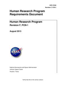 HRP[removed]Revision F, PCN-1 Human Research Program Requirements Document Human Research Program