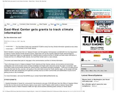 East-West Center gets grants to track climate information - Hawaii News - Honolulu Star-Advertiser
