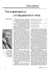 L’altra scienza  Tre matematici e un’equazione in rima di Dario Bressanini