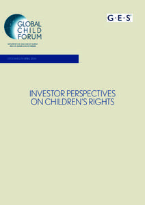 stockholm, aprilInvestor Perspectives on Children’s Rights  1