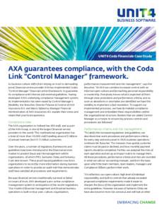 AXA guarantees compliance, with the Coda Link “Control Manager” framework.