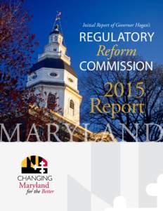 Initial Report of Governor Hogan’s  Regulatory Reform