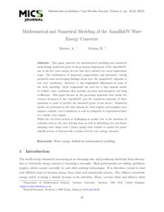 Mathematical and Numerical Modeling of the AquaBuOY Wave Energy Converter