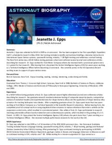 National Aeronautics and Space Administration Lyndon B. Johnson Space Center Houston, TexasJanuaryJeanette J. Epps