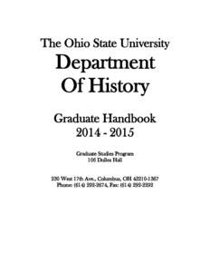 The Ohio State University  Department Of History Graduate Handbook[removed]