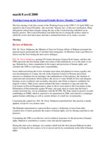Bahraini uprising / Bahrain / United Nations Special Rapporteur / Human trafficking / Human rights in Bahrain / Human rights reports on 2011–2012 Bahraini uprising / Asia / Human rights / Universal Periodic Review