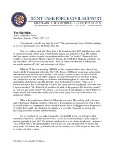 JOINT TASK FORCE CIVIL SUPPORT CHAPLAIN’S DEVOTIONAL / 30 OCTOBER 2012 Public Affairs Operations 1504 Madison Avenue, Fort Eustis, VA
