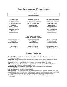 THE TRILATERAL COMMISSION APRIL 2011 *Executive Committee