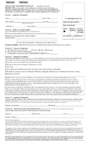 Print Form  Clear Form APPLICATION FOR ABSENTEE BALLOT (Español en otro lado)