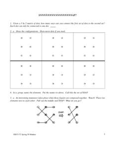 SNNNNNNNNNNNNNNNNNAP! 1. Given a 3 by 2 matrix of dots, how many ways can you connect the first set of dots to the second set? Each dot can only be connected to one dot. 2. a. Draw the configurations. Draw more dots if y