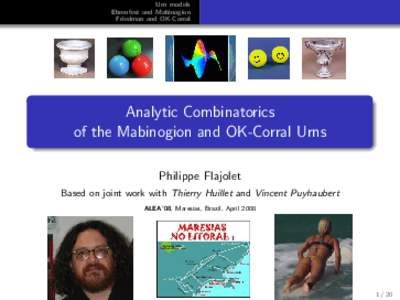 Urn models Ehrenfest and Mabinogion Friedman and OK-Corral Analytic Combinatorics of the Mabinogion and OK-Corral Urns