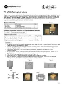 4G/Y12.7/S/** USA/+AA8124 (** DOM) PK- MT136 Packing Instructions Shipper must ensure compatibility with all packaging materials and follow all appropriate transport regulations. For air