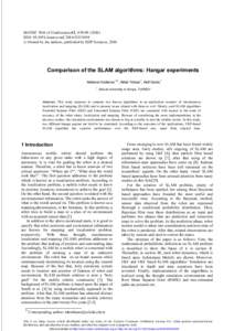 MATEC Web of Conferences 4 2 ,  ) DOI: m atecconf0 9  C Owned by the authors, published by EDP Sciences, 2016  Comparison of the SLAM algorithms: Hangar experiments