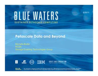 Petascale Data and Beyond Michelle Butler NCSA Storage Enabling Technologies Group