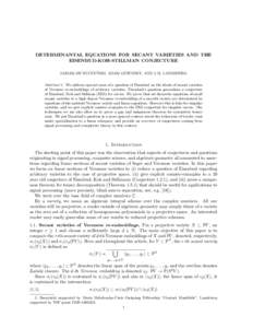 DETERMINANTAL EQUATIONS FOR SECANT VARIETIES AND THE EISENBUD-KOH-STILLMAN CONJECTURE ´ JAROSLAW BUCZYNSKI, ADAM GINENSKY, AND J.M. LANDSBERG Abstract. We address special cases of a question of Eisenbud on the ideals of