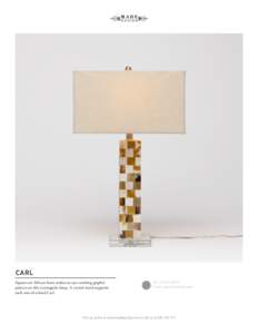 CARL Square-cut African horn makes an eye-catching graphic pattern on this rectangular lamp. A crystal stand supports each one-of-a-kind Carl.  16”L x 9”W x 29”H