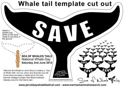 Whale tail template cut out  attach a paddle pop sticks to the back ready to be place in