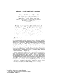 Cellular Resource-Driven Automata  ? Vladimir A. Bashkin1 and Irina A. Lomazova2,3 1