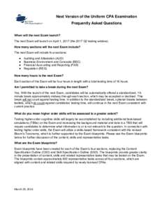 FAQs Regarding the Next Version of the CPA Exam - California Board of Accountancy