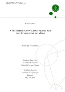 A Radiative-Convective Model for the Atmosphere of Mars