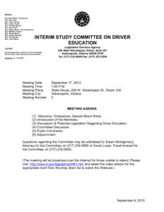 NT[removed]Interim Study Committee on Driver Education