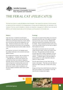 The Feral Cat (Felis catus) - Fact Sheet - PDF
