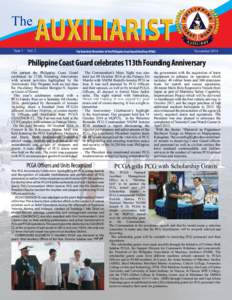 The Year 1 	 Vol. 2 The Quarterly Newsletter of the Philippine Coast Guard Auxiliary (PCGA)  November 2014