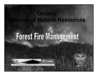 Ontario Ministry of Natural Resources Overview 4 Sections Fire Management in Ontario Information Systems