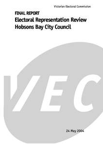 Microsoft Word - Draft Final Report Hobsons Bay[removed]doc