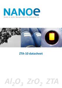 Ready-to-sinter Nanopowders for Industrial Use  ZTA-10 datasheet Al2O3 ZrO2 ZTA