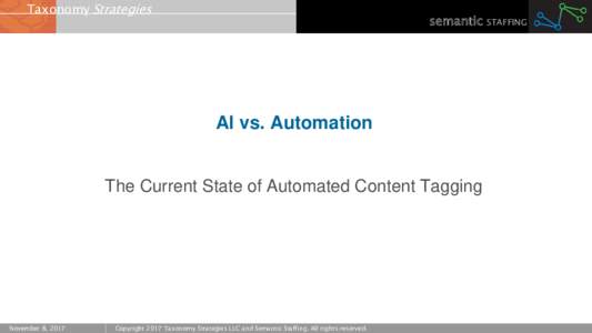 Taxonomy Strategies  semantic STAFFING AI vs. Automation