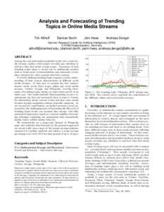 Analysis and Forecasting of Trending Topics in Online Media Streams Tim Althoff Damian Borth