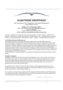 ‘ALBATROSS DROPPINGS’ The Newsletter of No. 9 Squadron Association Incorporated (Royal Australian Air Force) Edition NoAugust 2010 Editor: Steve Hartigan, Email: 