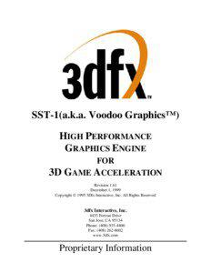 SST-1(a.k.a. Voodoo Graphics™) HIGH PERFORMANCE GRAPHICS ENGINE