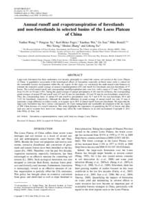 Annual runoff and evapotranspiration of forestlands and nonforestlands in selected basins of the Loess Plateau of China