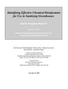 Microsoft Word - Interim Report II - Disinfectants