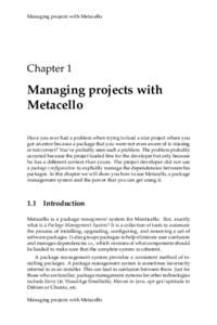 Managing projects with Metacello  Chapter 1 Managing projects with Metacello