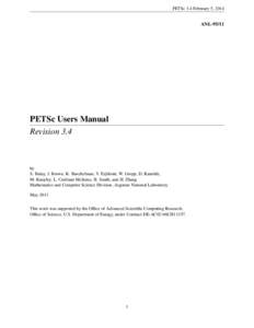 PETSc 3.4 February 5, 2014  ANL-95/11