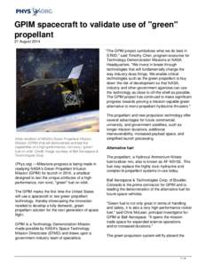 GPIM spacecraft to validate use of 