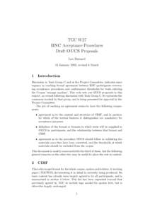 TGC W27 BNC Acceptance Procedures Draft OUCS Proposals Lou Burnard 15 January 1992, revised 6 March