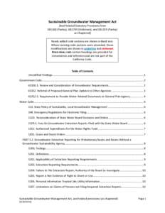 2014 Sustainable Groundwater Management Act and Related Legislation (as chaptered)