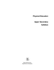 Physical Education  Upper Secondary Syllabus  Papua New Guinea