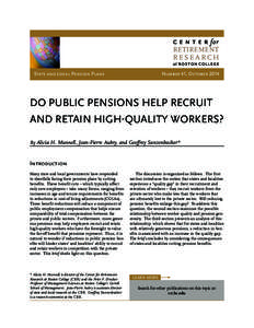 RETIREMENT RESEARCH State and Local Pension Plans Number 41, October 2014