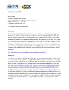 Letter from Thomas J. Embrescia and Vincent Huang to Akram Atallah