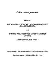 OPSEU Unit 1 Collective Agreement